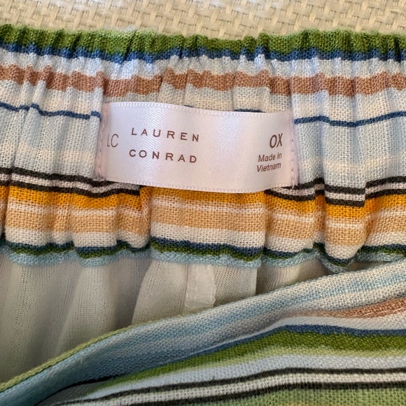 Lauren Conrad Stripe Skirt Plus Size 0X NWT Lined Linen Blend - Picture 8 of 8